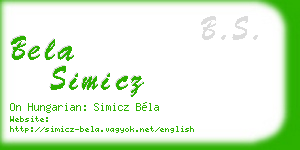 bela simicz business card