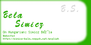 bela simicz business card